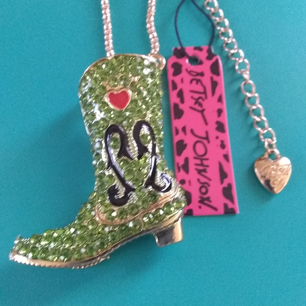 Betsey Johnson Cowboy Boots Necklace